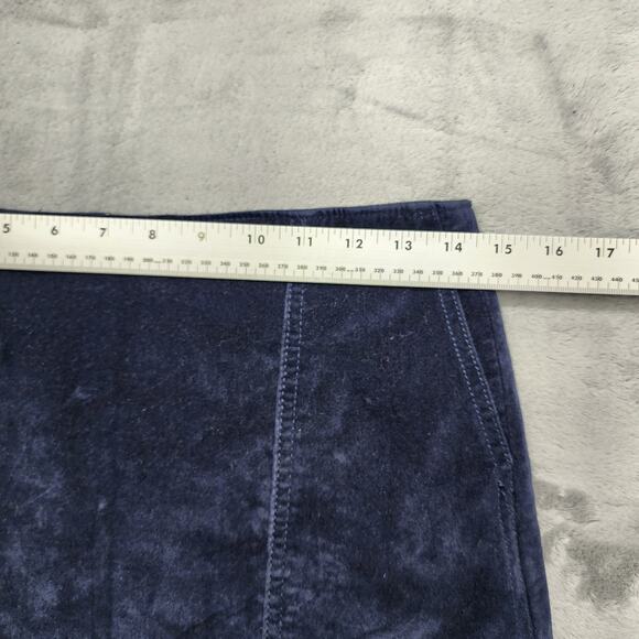 Gap Skirt Womens 2 Blue True Indigo Velvet Mini A-Line Pockets Back Zip Preppy - Picture 6 of 8